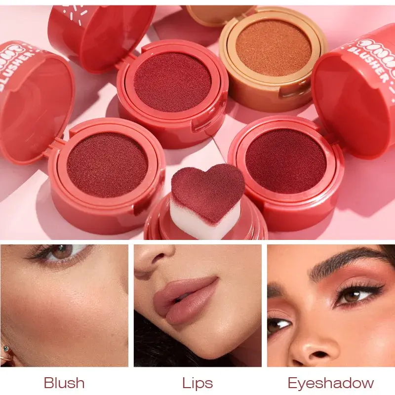 Love Seal Blusher Air Cushion Blush Cream Waterproof Long-lasting Cheek Rouge Brighten Skin Multi-use Natural Face Makeup Blush