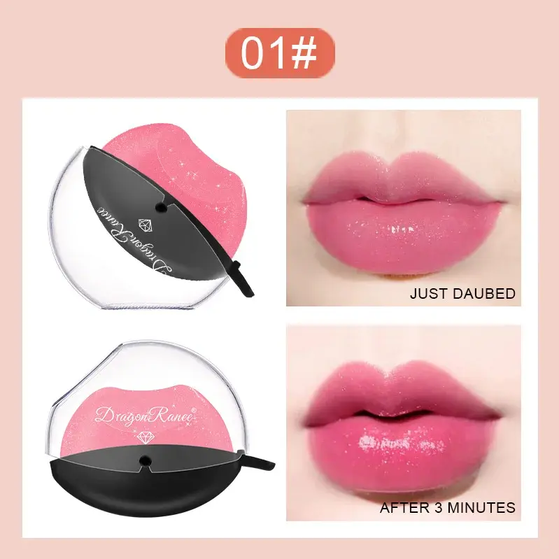 Lip-shaped Lipstick Temperature Color Changing Velvet Matte Moisturizing Lip Gloss Waterproof Non-stick Cup Lipstick
