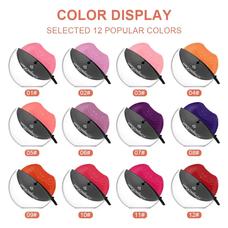 Lip-shaped Lipstick Temperature Color Changing Velvet Matte Moisturizing Lip Gloss Waterproof Non-stick Cup Lipstick