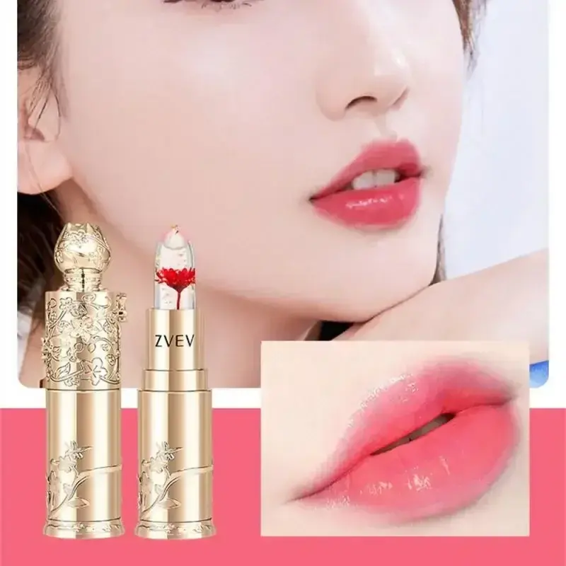 Flower Transparent Lipstick Lasting Moisturizer Crystal Jelly Lipsticks Temperature Color Changing Waterproof Lip Balm