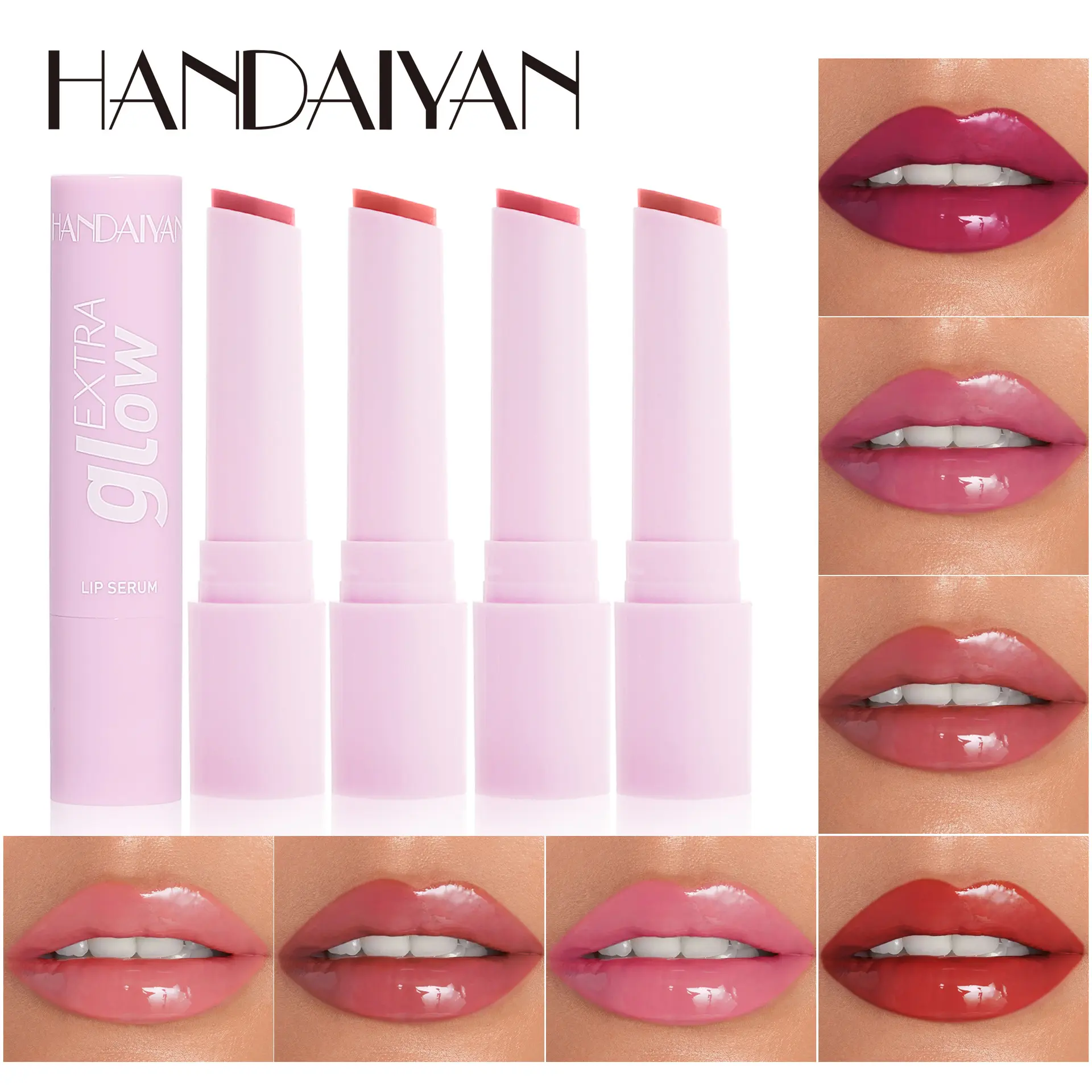 Handaiyan Long Lasting Lipstick Waterproof Moisturizing MIrror Watery Jelly Lip Stick Lip Plumper Lip Balm Makeup
