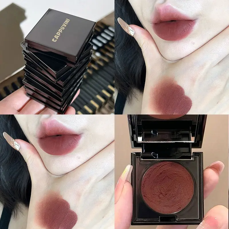 Nude Matte Brown Mud Lipstick Blush Cream Tint Pigment Waterproof Long Lasting Cheek Lip Tinted Paste Velvet Lip Gloss Cosmetic