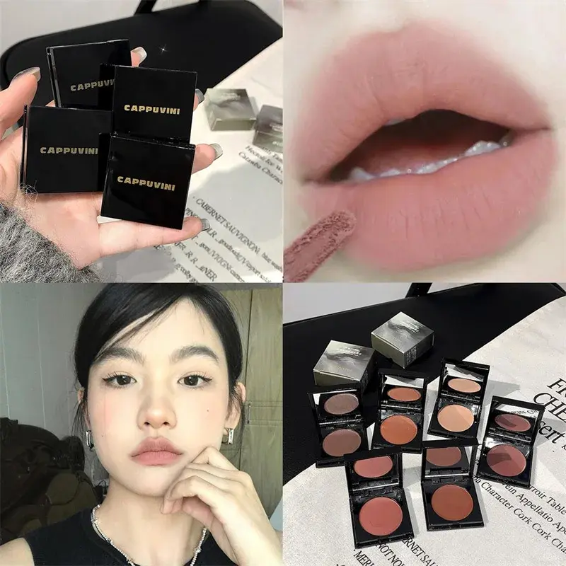 Nude Matte Brown Mud Lipstick Blush Cream Tint Pigment Waterproof Long Lasting Cheek Lip Tinted Paste Velvet Lip Gloss Cosmetic