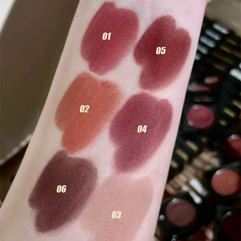 Nude Matte Brown Mud Lipstick Blush Cream Tint Pigment Waterproof Long Lasting Cheek Lip Tinted Paste Velvet Lip Gloss Cosmetic