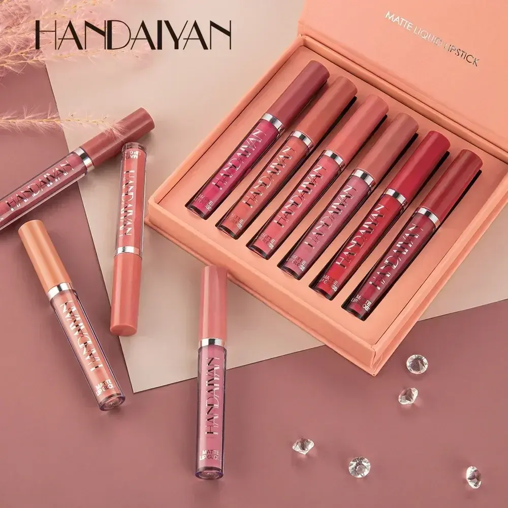 6Pack Liquid Lipstick Set Make-up Waterproof Long lasting Cosmetics Matte Lipstick LipGloss Kit