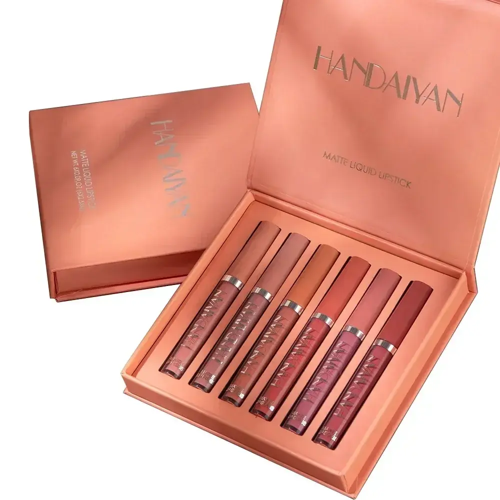 6Pack Liquid Lipstick Set Make-up Waterproof Long lasting Cosmetics Matte Lipstick LipGloss Kit