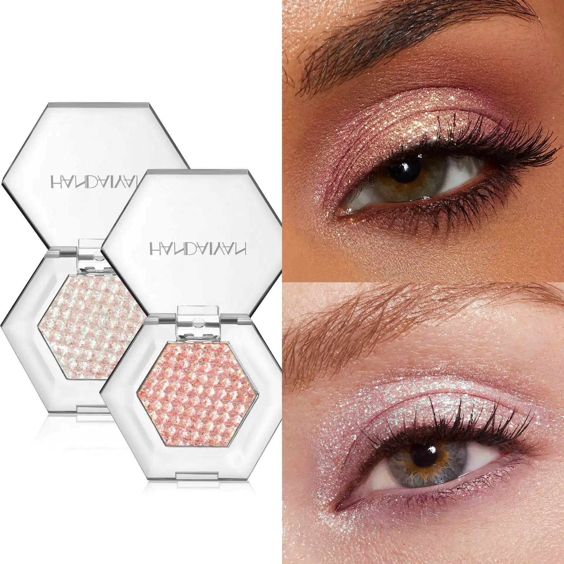 Hexagonal Eye Shadow Palette - Ultra-Fine Glitter Holographic Highlighter Chameleon Mashed Potato Brighten Makeup Plate