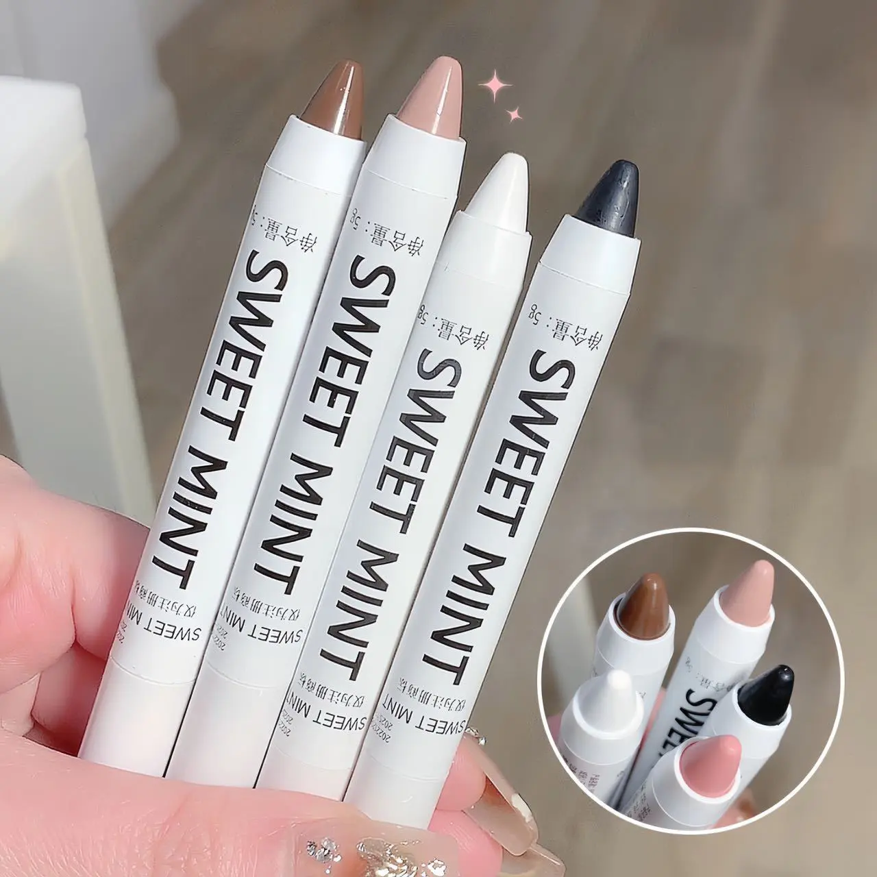 Matte White Lying Silkworm Highlighter Pen Eyes Corner Brightening Pearl High-gloss Eyeliner Waterproof Glitter Eyeshadow Stick