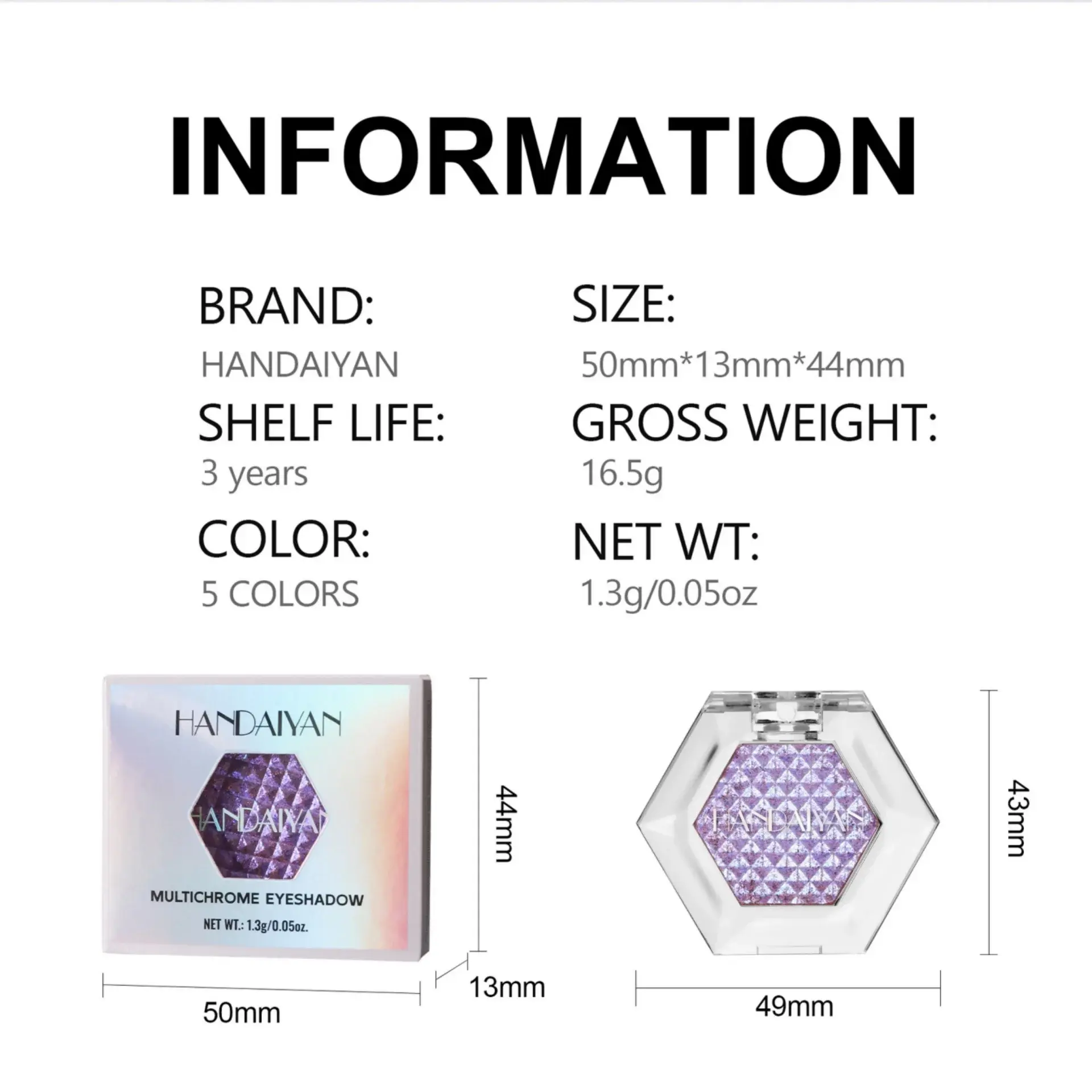 Hexagonal Eye Shadow Palette - Ultra-Fine Glitter Holographic Highlighter Chameleon Mashed Potato Brighten Makeup Plate