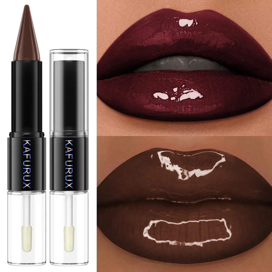 15 Colors Matte 2 In 1 Lipstick Lip Coat Set Double Head Waterproof Coat 24HR Lip Makeup Lip Gloss Tint Plumper Cosmetics Gifts