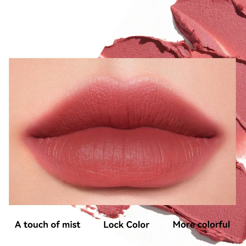 Starry Black Tube Lipstick Matte High Color Waterproof Anti Smearing Long Lasting Non Stick Cup