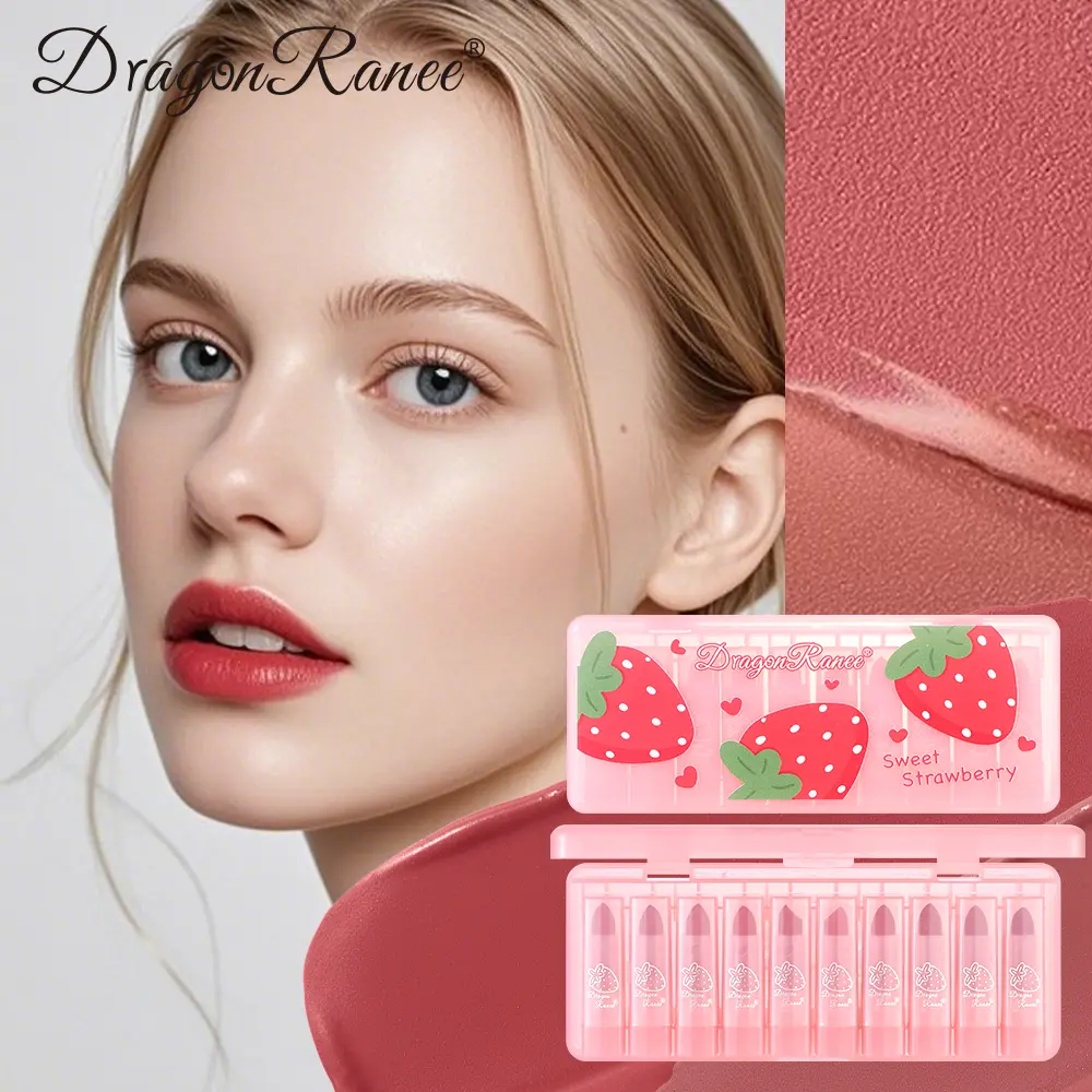 Ten Lipstick Set Velvet Matte Matte Silky Delicate Makeup Effect Long-Lasting Waterproof Complexion Lipstick Set