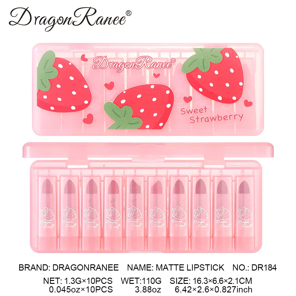 Ten Lipstick Set Velvet Matte Matte Silky Delicate Makeup Effect Long-Lasting Waterproof Complexion Lipstick Set
