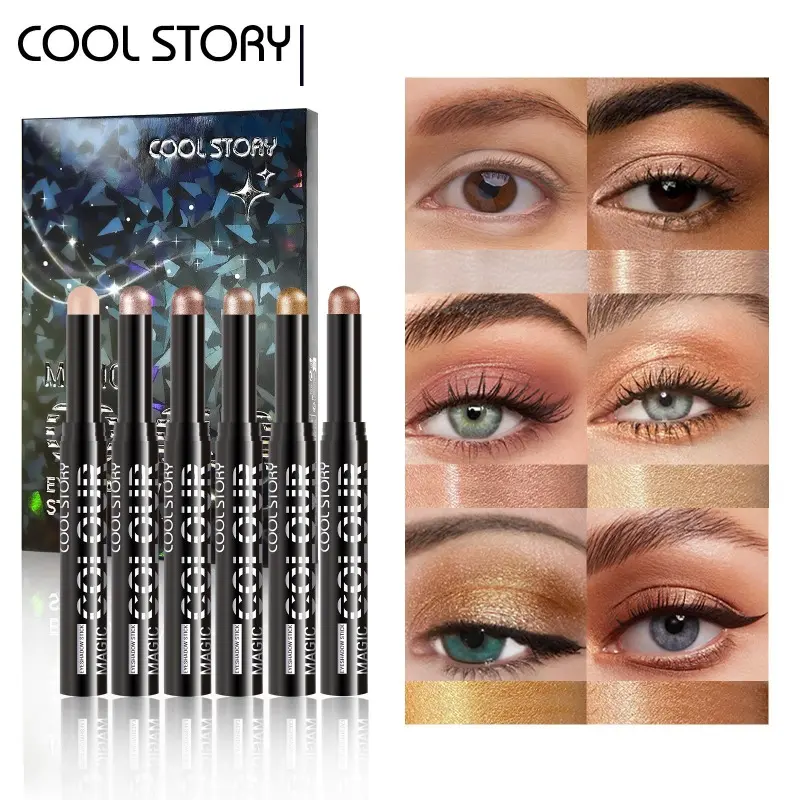 24 Colors Eyeshadow Stick Pen Pearly Lustre Metallic Smudger Eye Shadow Long-lasting Waterproof Brighten Eye Makeup Cosmetics