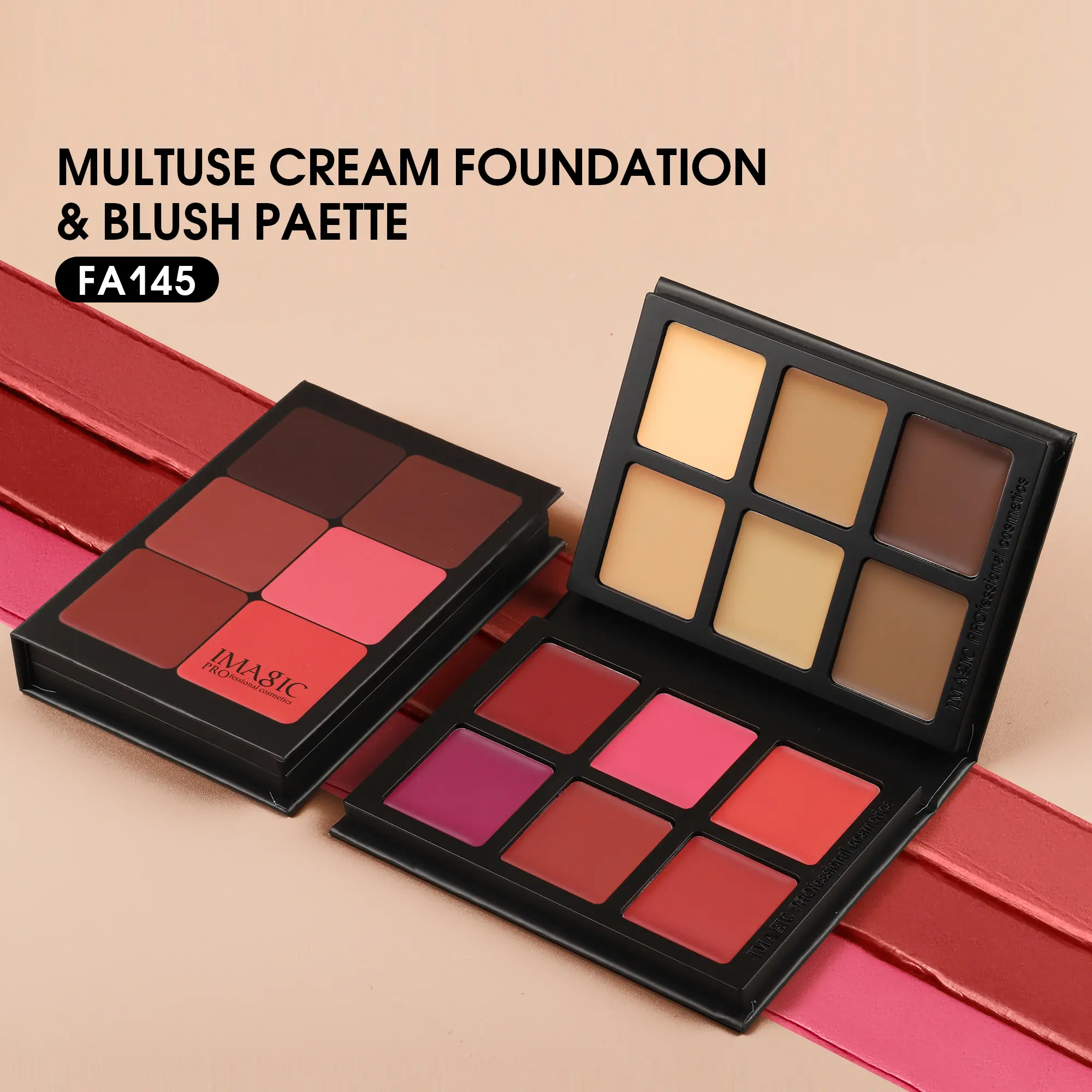 IMAGIC 12-Color Paper Box Blusher Plate & Concealer Plate Multi-Color Cream Contour and Highlighter Palette Makeup Blush Face