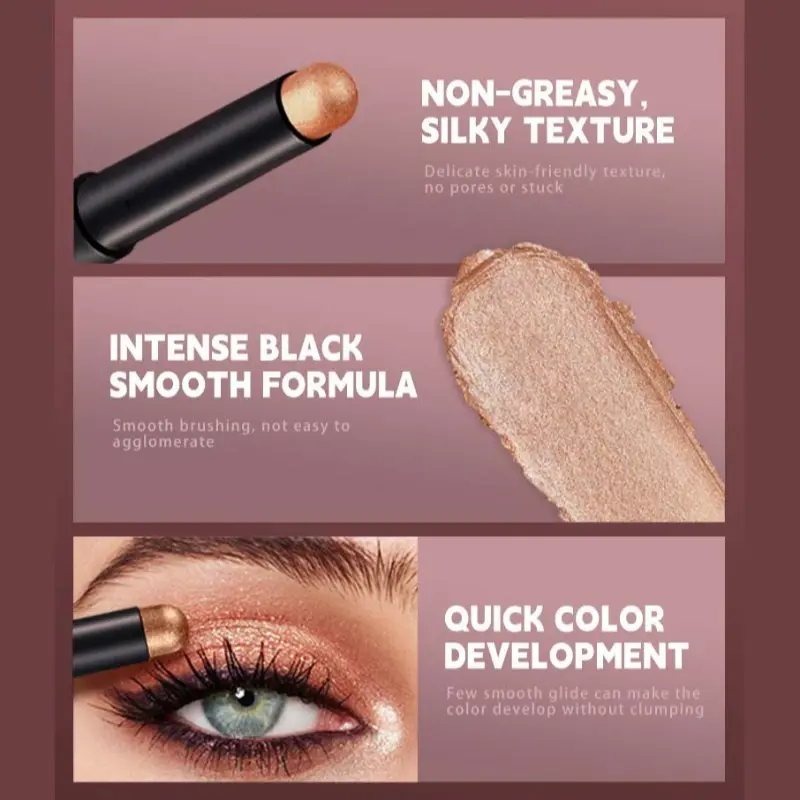 24 Colors Eyeshadow Stick Pen Pearly Lustre Metallic Smudger Eye Shadow Long-lasting Waterproof Brighten Eye Makeup Cosmetics