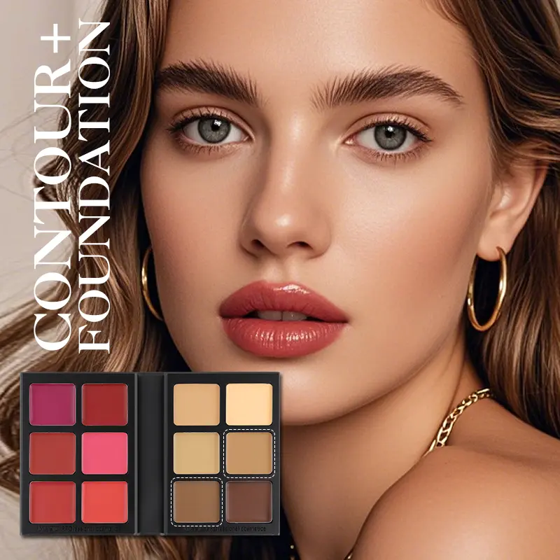 IMAGIC 12-Color Paper Box Blusher Plate & Concealer Plate Multi-Color Cream Contour and Highlighter Palette Makeup Blush Face