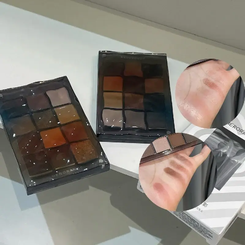 12 Colors Eye Shadow Plate Matte Pearl Eyeshadow Smoky Earth-color Tone Eyeshadow Highlighter Brightening Eyes Makeup Cosmetics