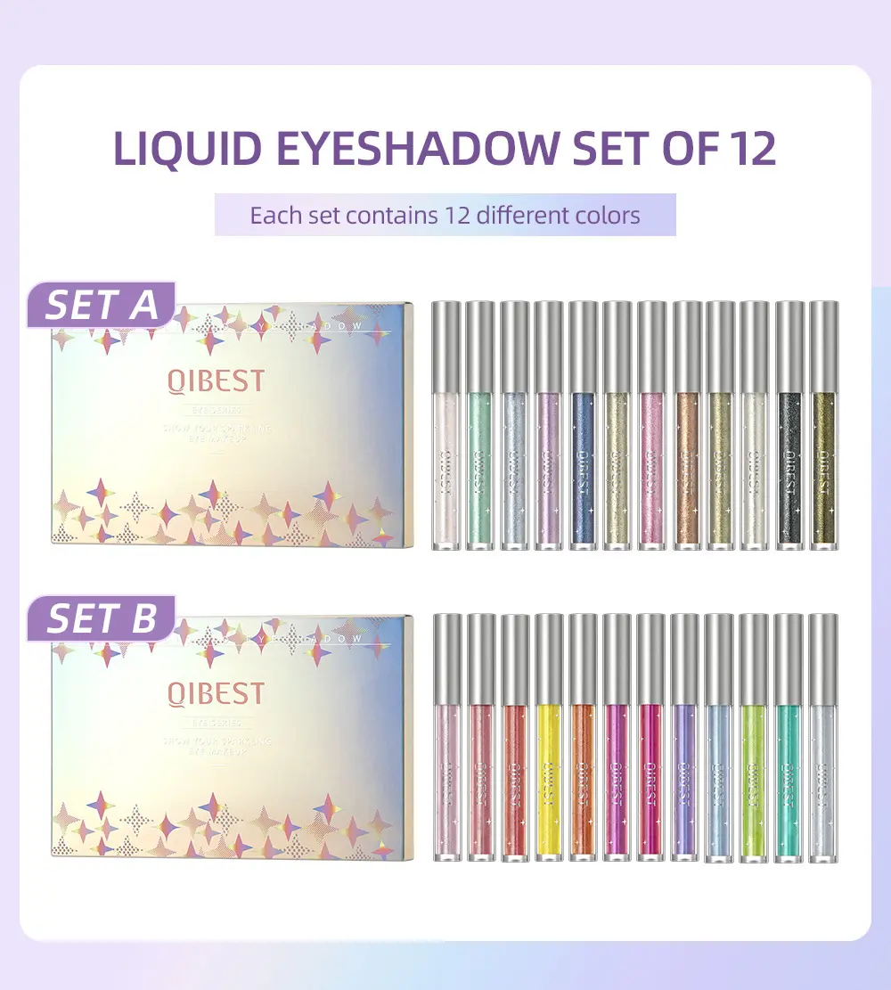 12 Colors Glitter Diamond Liquid Eyeshadow Set Sparkly Long Lasting Waterproof Shiny High Pigmented Brighten Makeup Cosmetics