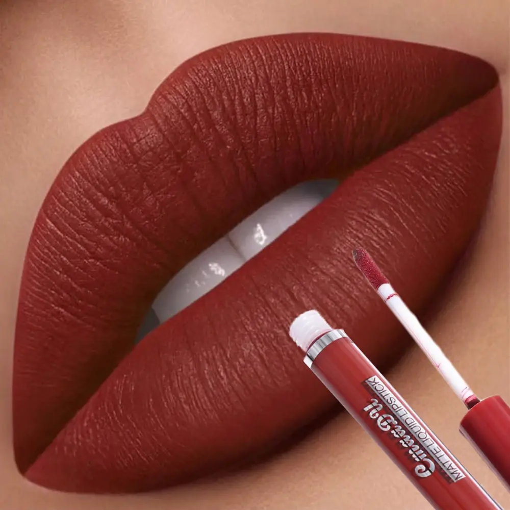 Nude Velvet Matte Lipstick Long Lasting Waterproof Rendering Non-stick Cup Makeup Lip Glaze Lips Liner Pencil Woman Cosmetics