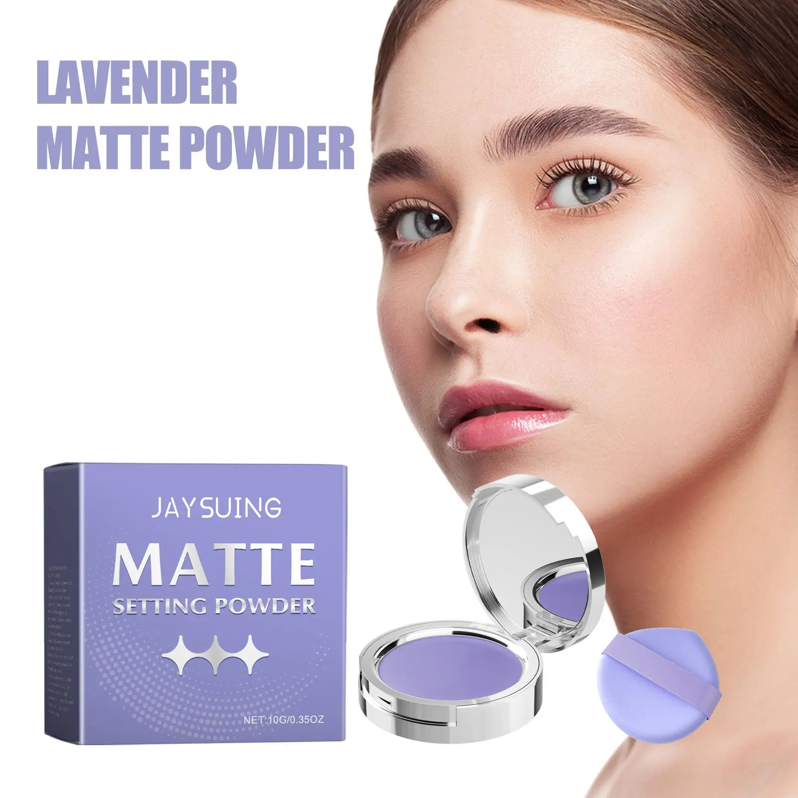 Lavender Matte Setting Powder Oil Control Waterproof Brighten Loose Powder Cosmetic Soft Smooth Skin Professional Lasting Makeup