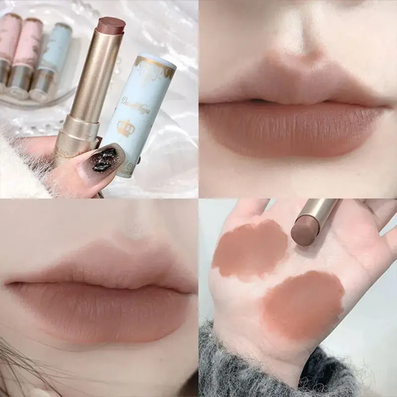 DAIMANPU Matte Velvet Lip Mud Stick Waterproof Lip Resistant Long Lasting Matte Lipstick Silky Smooth Smudge-Proof Lips Makeup