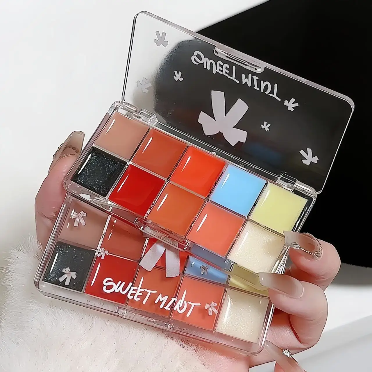 Jelly Lip Gloss Ten Color Toned Lip Frozen Plate Red Lip Glaze Palette Moisturizing Lipstick Long Lasting High color rendering