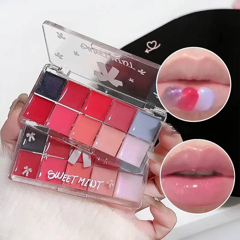 Jelly Lip Gloss Ten Color Toned Lip Frozen Plate Red Lip Glaze Palette Moisturizing Lipstick Long Lasting High color rendering