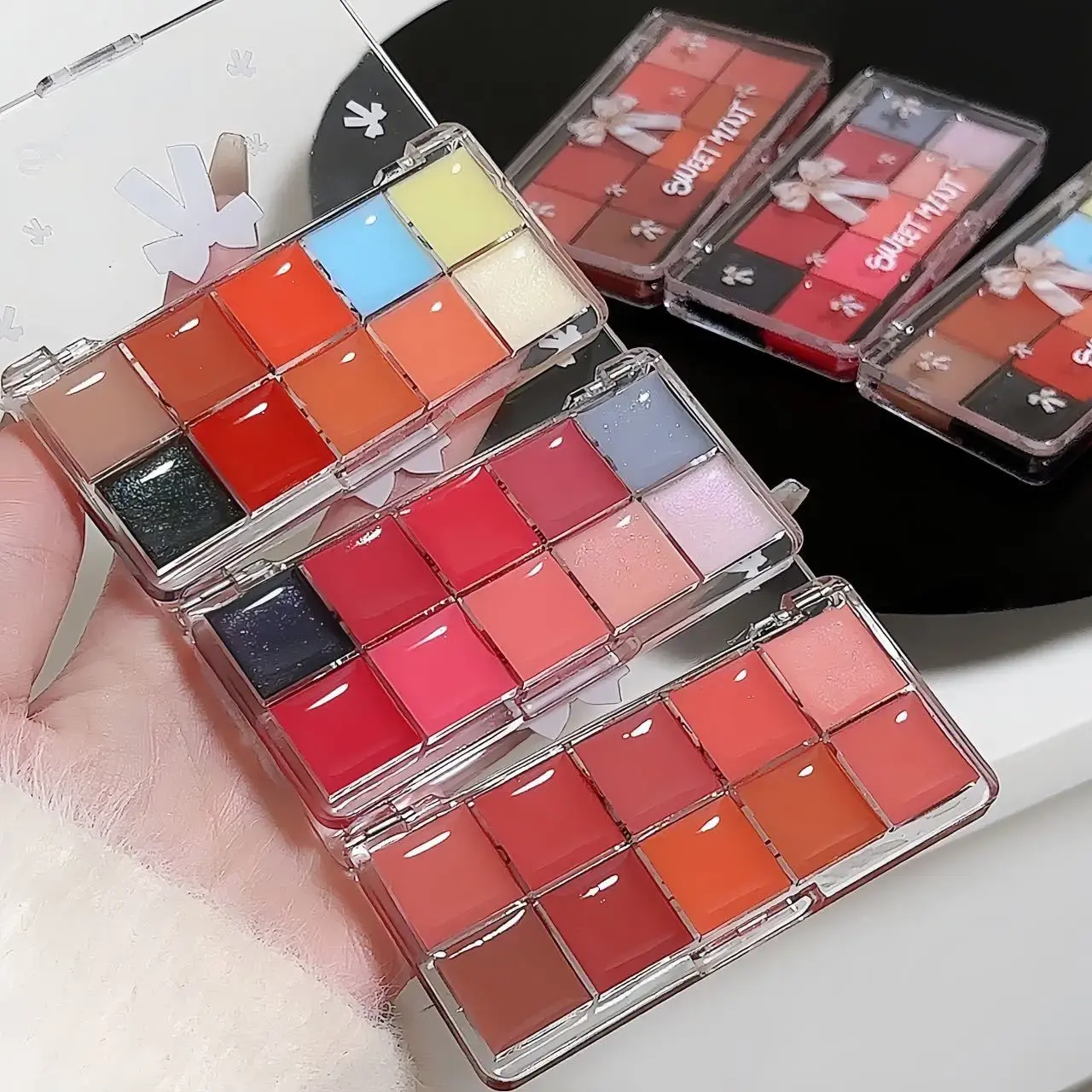 Jelly Lip Gloss Ten Color Toned Lip Frozen Plate Red Lip Glaze Palette Moisturizing Lipstick Long Lasting High color rendering