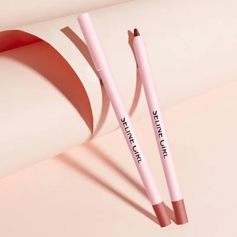 Tapered Nib Lip Liner Pencil Matte Red Brown Plumping Lip Stain Lasting Waterproof Fine Stick Slim Lip Outline Contour Makeup