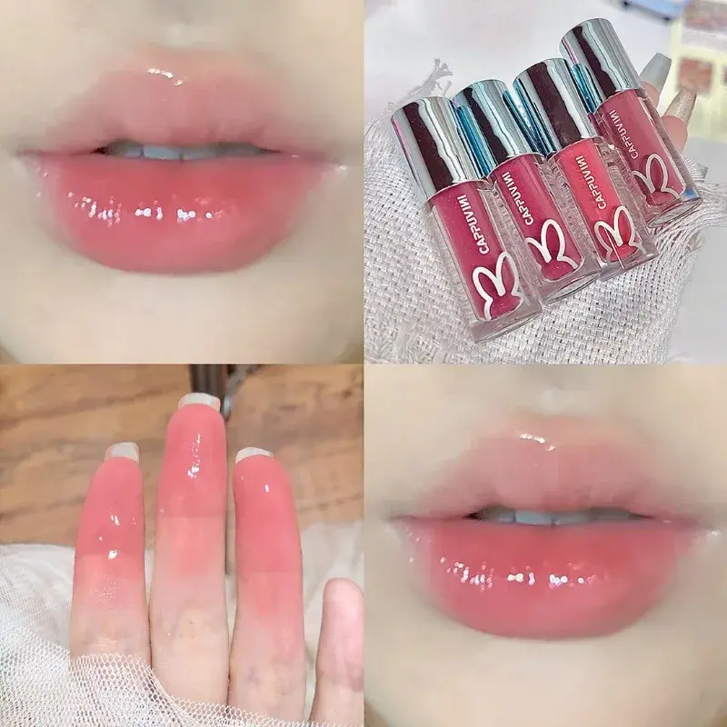 Ice Juice Red Lip Gloss Crystal Mirror Water Light Lip Glaze Grapes Jelly Glass Lip Oil Waterproof Lipstick Clear Tint Makeup