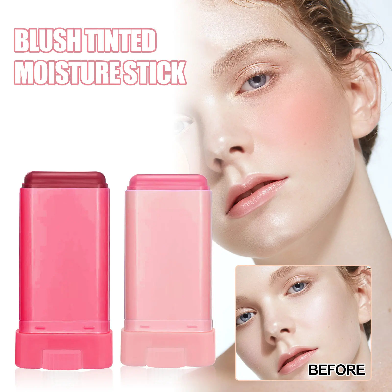 Blush Stick Waterproof Face Pink Cream Cheek Eyes Blusher Long Lasting Multi-purpose Eye Shadow Contouring Makeup Cosmetics