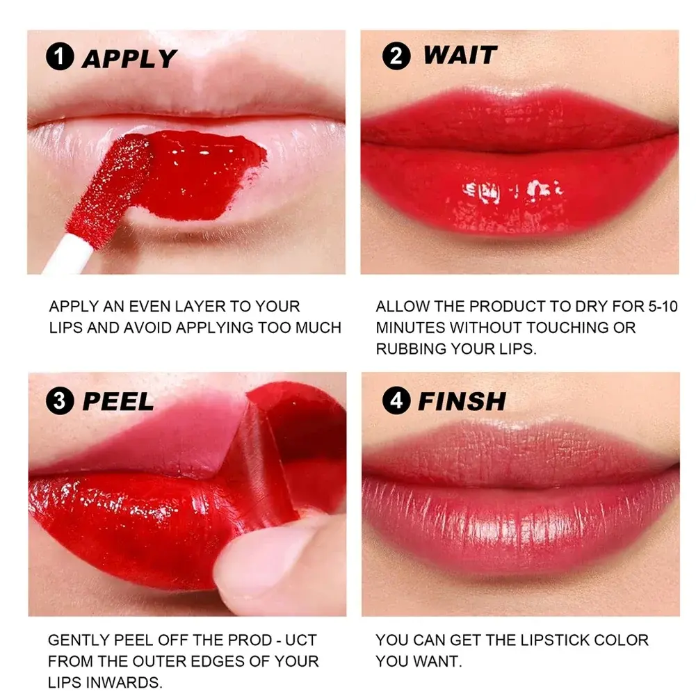6-Color High Quality Peel off Tattoo Lipstick Waterproof Long Lasting Matte Lip Gloss Sexy Tear Pull Makeup Women's Cosmetics