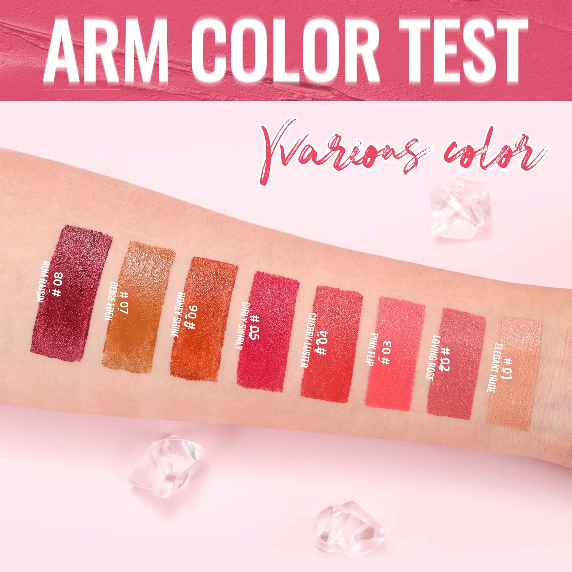 Velvet Lipstick 8 Colors Natural Moisturizing Waterproof Long-Lasting Color Non-stick Natural Daily Look Lipsticks