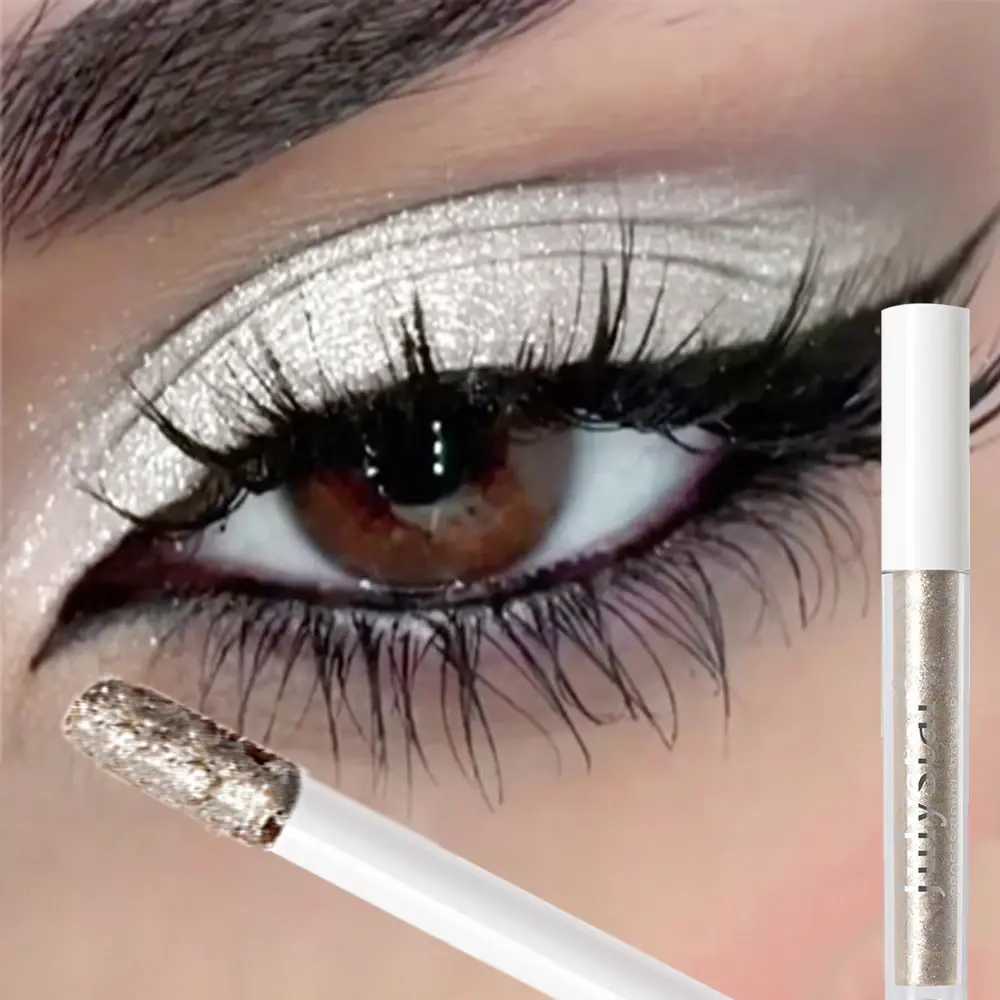 10 Colors Waterproof Liquid Eyeshadow High Shine Long-Lasting Sparkling Eye Shadow Metallic Pink Purple Party Stage Eyes Makeup