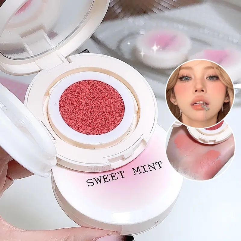 Chocolate Brown Liquid Blush Air Cushion Natural Matte Waterproof Peach Pink Chinese Blusher Makeup Rubores Rouge Cushion Blush