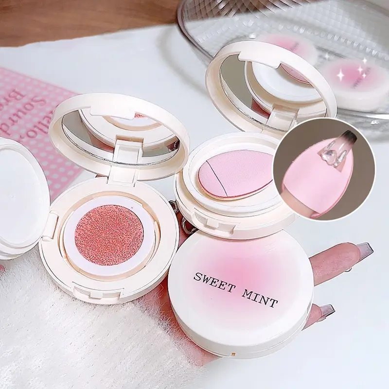 Chocolate Brown Liquid Blush Air Cushion Natural Matte Waterproof Peach Pink Chinese Blusher Makeup Rubores Rouge Cushion Blush