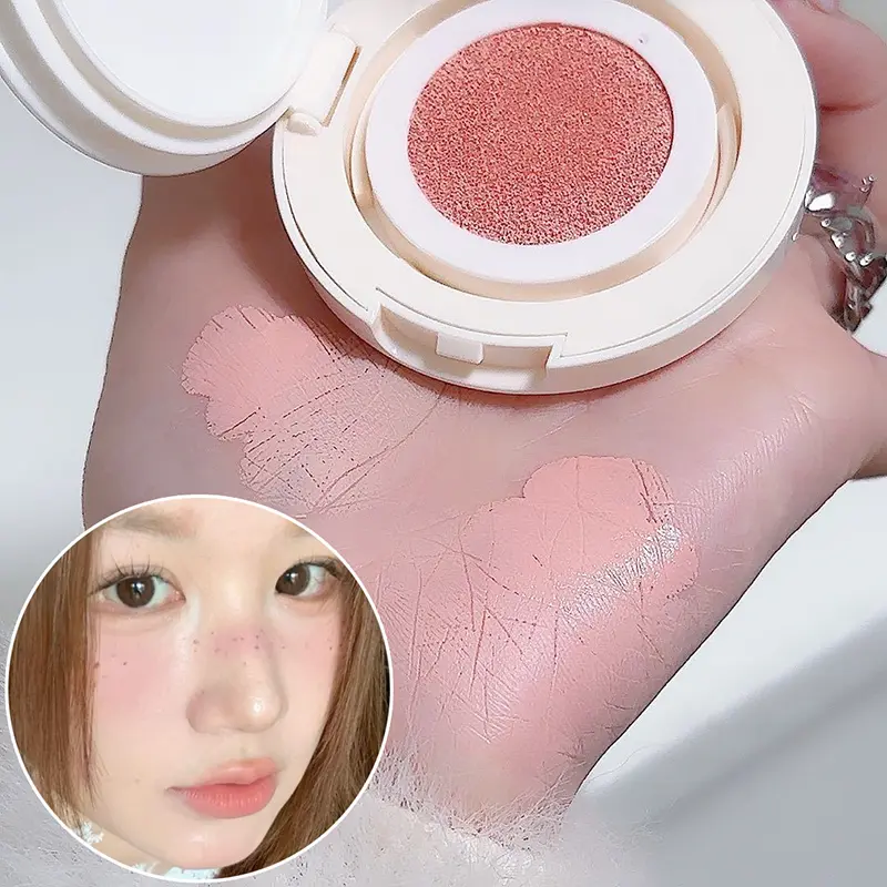 Chocolate Brown Liquid Blush Air Cushion Natural Matte Waterproof Peach Pink Chinese Blusher Makeup Rubores Rouge Cushion Blush