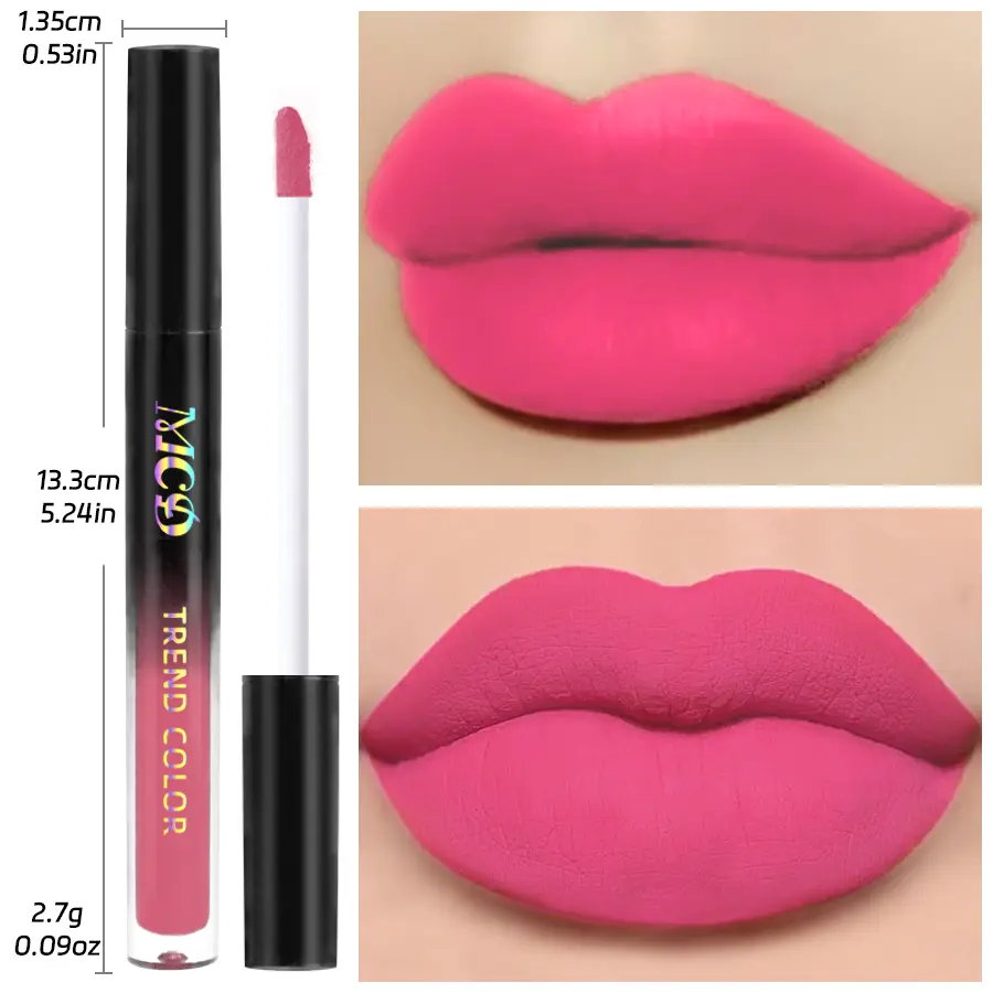 Velvet Matte Lip Gloss Nude Liquid lipsticks Stain-proof Waterproof  Lip Tint Long Lasting Non-stick Cup Makeup Pigment Cosmetic