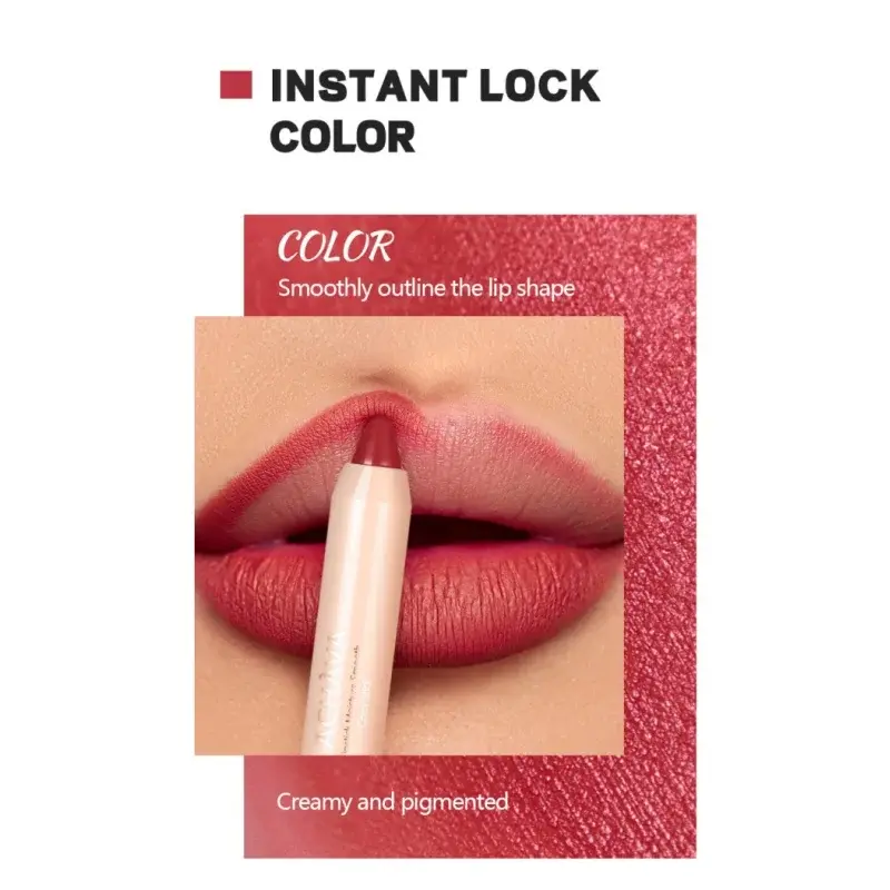 8 Colors Waterproof Lip Liner Pencil Sexy Red Matte Long-Lasting Lipsticks Lipliner Pen with Contour Tint for Perfect Lip Makeup