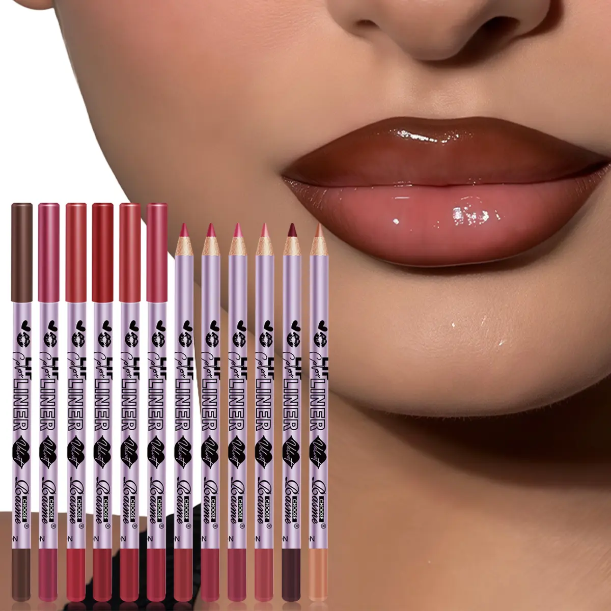 12 Color lipliner Set Contour Pen Tone Waterproof Mist Matte Lipstick Cosmetics