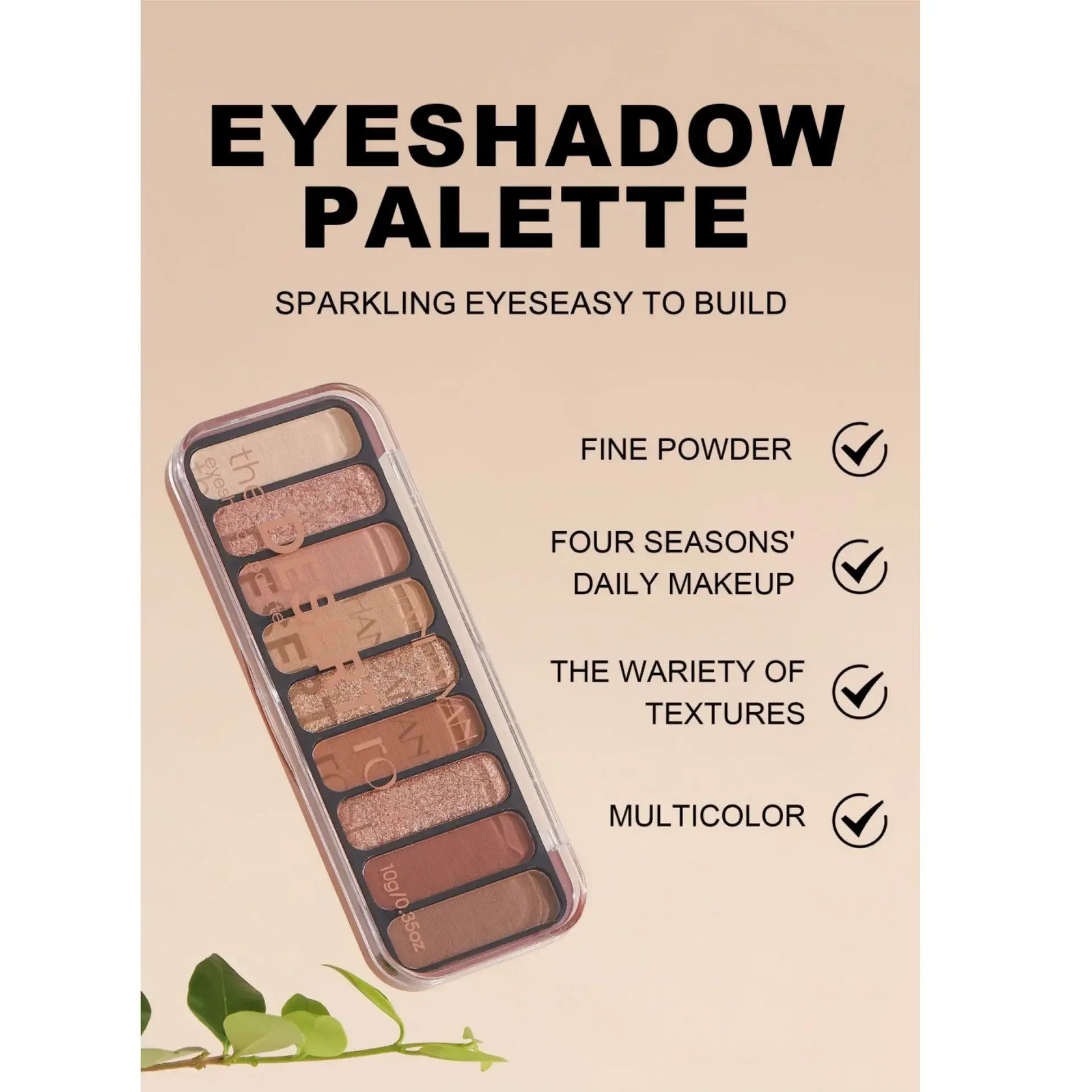 Desert Rose Eyeshadow Palette 9 Colors High Pigment Mineral Shadows Natural Daily Look Waterproof Matte & Earthy Tone Finishes