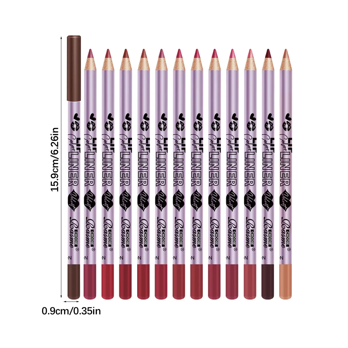 12 Color lipliner Set Contour Pen Tone Waterproof Mist Matte Lipstick Cosmetics