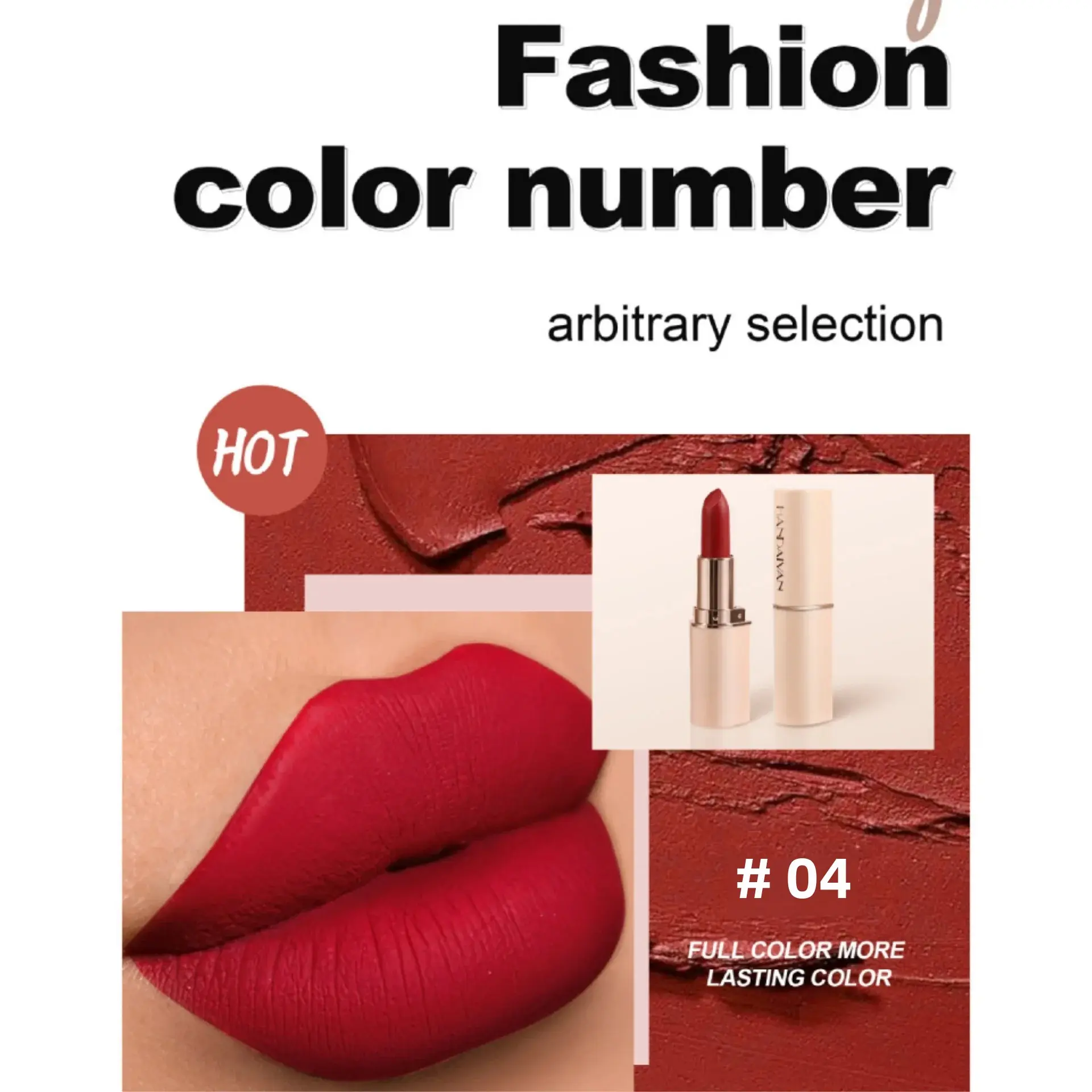 Matte Lipstick Waterproof Long Lasting 8 Colors Non Stick Velvet Texture Easy Apply Rose Red Deep Lip Makeup