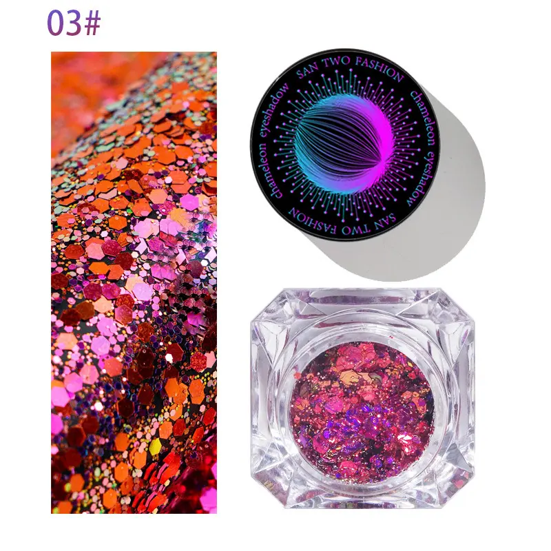 10-color glitter eyeshadow palette, multi-color glitter gold glitter, body and face makeup, stage party makeup