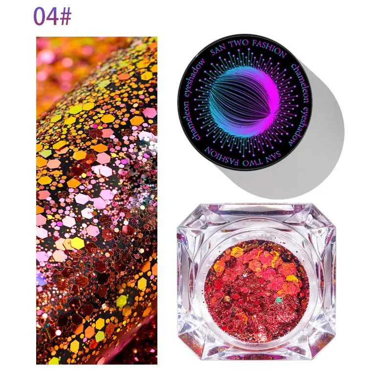 10-color glitter eyeshadow palette, multi-color glitter gold glitter, body and face makeup, stage party makeup