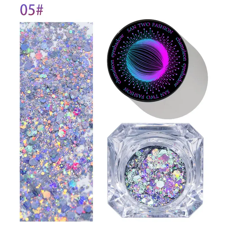 10-color glitter eyeshadow palette, multi-color glitter gold glitter, body and face makeup, stage party makeup