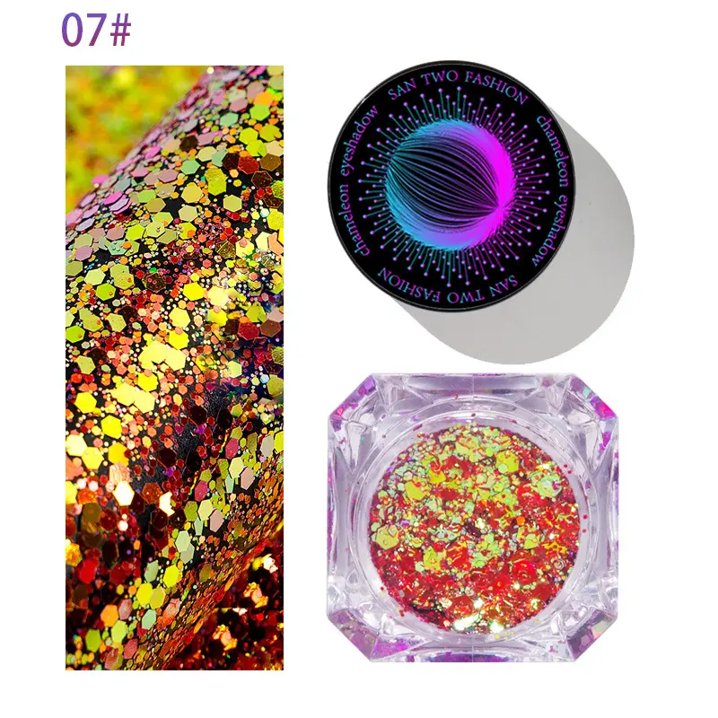 10-color glitter eyeshadow palette, multi-color glitter gold glitter, body and face makeup, stage party makeup
