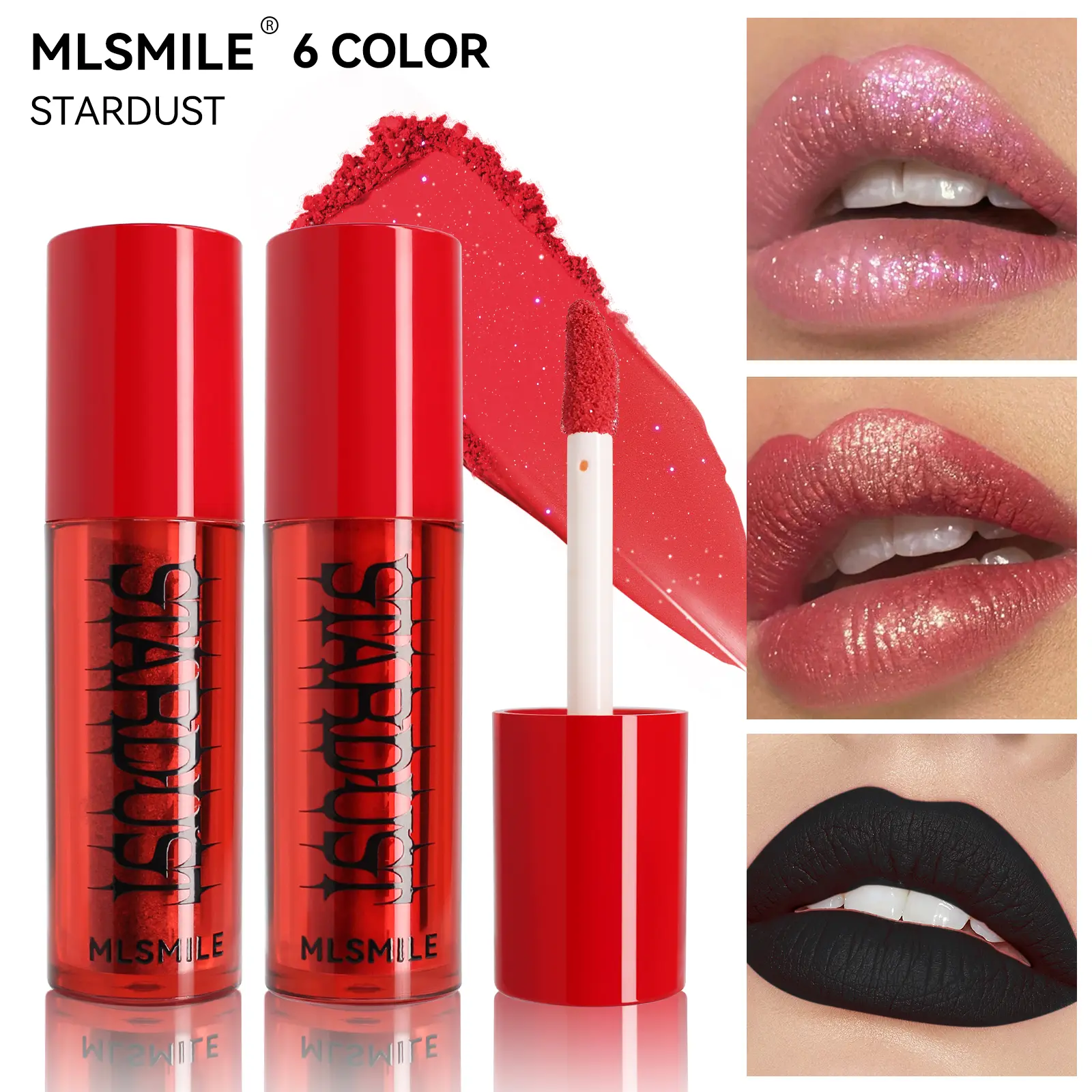 Long-Lasting Waterproof Lip And Face Makeup, High Pigment Black AndRed Gloss, Multi-Purpose Paste For All Skin Types