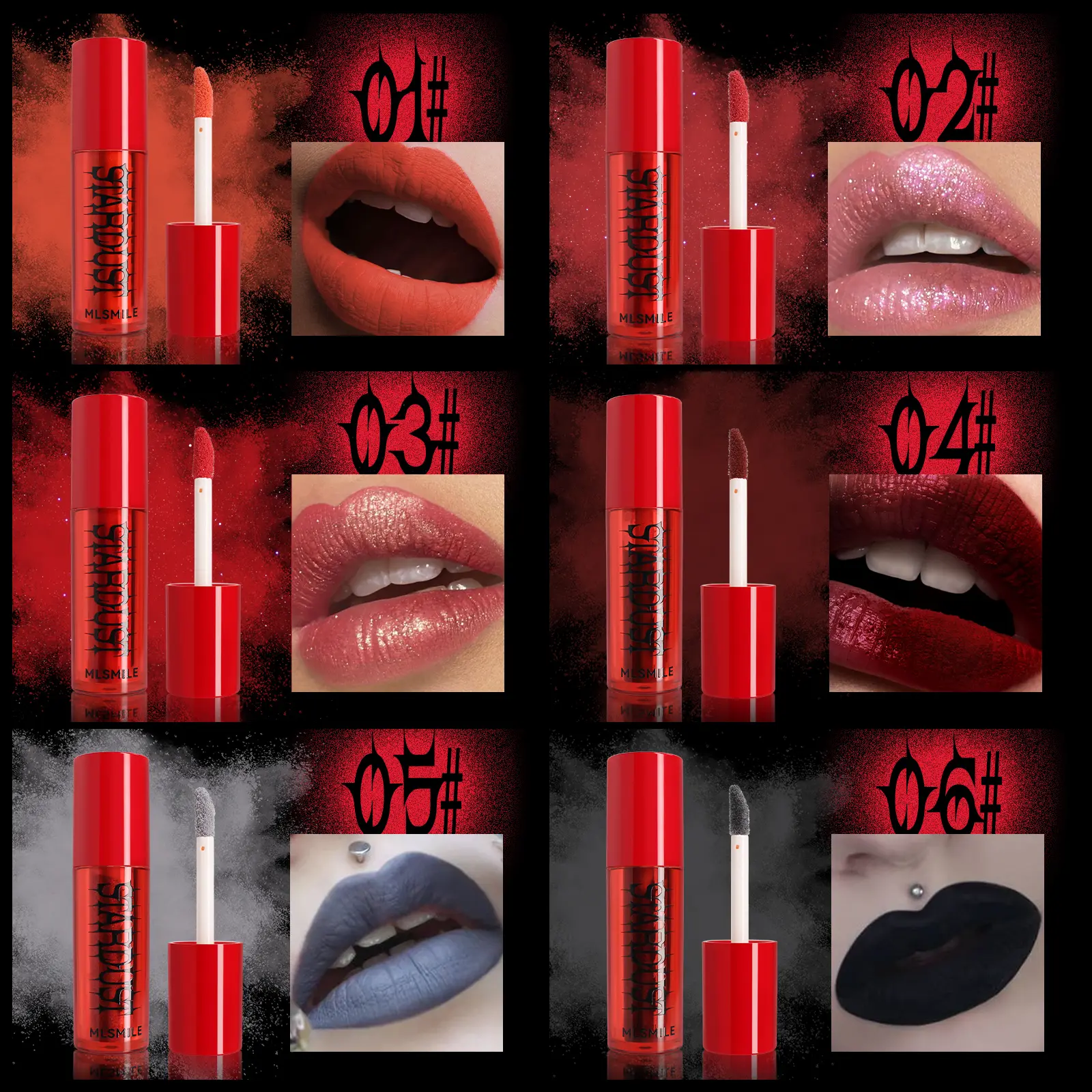 Long-Lasting Waterproof Lip And Face Makeup, High Pigment Black AndRed Gloss, Multi-Purpose Paste For All Skin Types